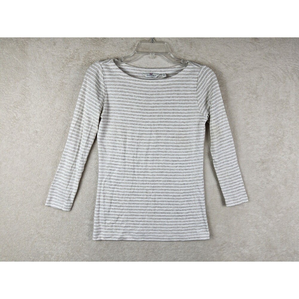 Vineyard Vines Women's 3/4 Sleeve Striped Cotton Top Size XS